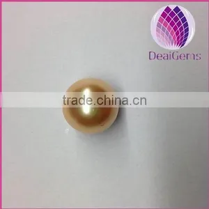 12mm Gold Round Half Hole Natural Shell Pearls Beads for Earring Making thumbnail-1