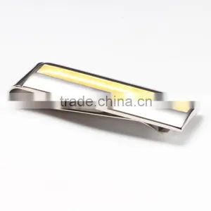 Unique Design Factory Price Yellowish Semi-precious Stone Inlay Stainless Steel Money Clip thumbnail-1