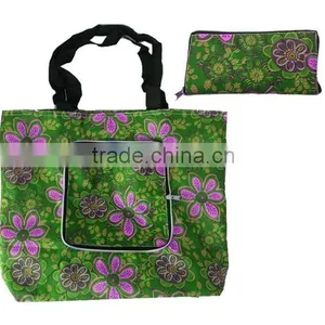 PP Handles Floral Print Polyester Foldable Beach Bag Wholesale thumbnail-3