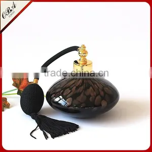 High-grade European and American Series Glass Airbag Pump Perfume Bottle & Empty Big Capacity Black Gold Point Decation Bottle thumbnail-4