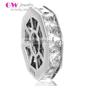 X245 Wholesale Silver Wheel Spacer Charm,925 Silver Crystal Charms Fit Bracelet thumbnail-1