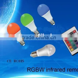 3w Colorful Infrared Remote RGBW Bulb Light/lamp thumbnail-1