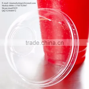 Custom Disposable PS Plastic Clear Dome Lid With Hole for Clod Drink Cup thumbnail-2