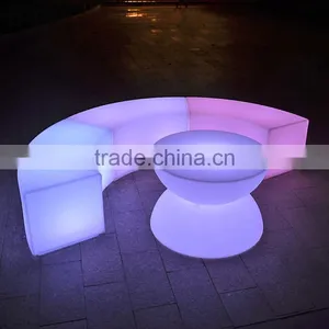 Used Nightclub Furniture Led Sofa Pub Led Furniture RGB Color Changing Brighting LED Bar Stool thumbnail-1