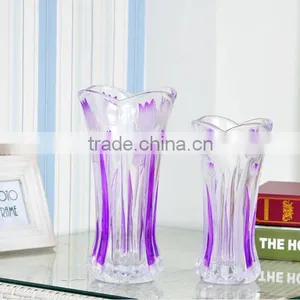 Beautiful Elegant Glass Vase With Flower Embossed, Glass Jardiniere ,glass Bottle thumbnail-1