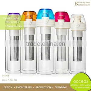 Clear Glass Portable Thermos Bottles With Tea Filter thumbnail-6