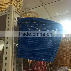 Wholesale Factory Wholesale Oval Blue Willow Wicker Bicycle Basket for Pet thumbnail-3