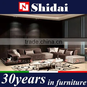 Latest Design Sofa Set, Beige Linen Arabic Furniture Fabric Corner Living Room Sofa thumbnail-6