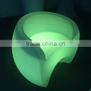 Modern Classic Plastic Colorful Lighting Illuminated RGB LED Chair With Table thumbnail-3
