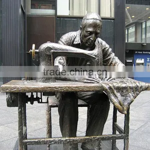 Large Outdoor Statues Bronze Sculpture of Garment Worker thumbnail-1