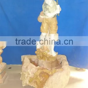 Two Children Fountain Marble Stone for Home Decorations thumbnail-2