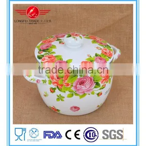 Double Handles Stockpot ,porcelain Enamel Cassrole / Cookware With Lid thumbnail-1