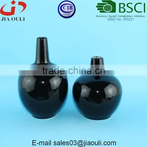 BSCI Audit Factory Black Glazed Custom Ceramic Flower Vases Set of 5 Pcs for Mail Order thumbnail-5