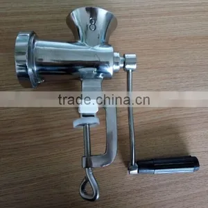 #8 Stainless Steel Clamp-on Hand Meat Grinder thumbnail-1