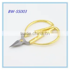 High Quality Mini Stainless Steel Blade Gold Plating Handle Sewing Scissors thumbnail-1