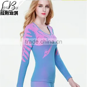 Custom 2016 Cheap New Female Ms Women Fashion Sey Beauty Care Thin Seamless Thermal Underwear Set Body Shaping Autumn Winter Lon thumbnail-1