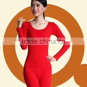 Custom Hot Sale 2014 Women's Seamless Thermal Underwear Thin Body Suit O-neck Winter Warm Tight Long Johns Top+pant Shapewear se thumbnail-3