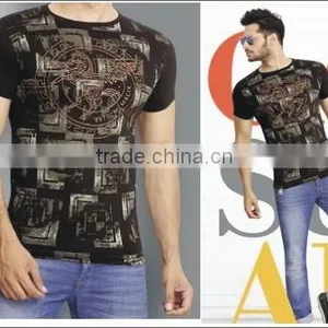 NEW DESIGNER WEAR T-SHIRT WITH EMBORIDERY & STONE WORK FOR MEN thumbnail-3
