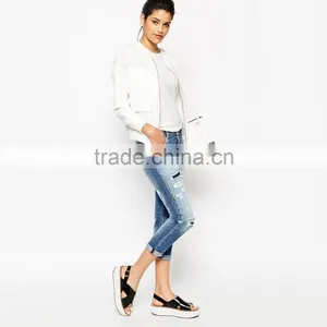 2016 Cheap Ladies Short Tops Jeans Women With Fashion Ripped Style thumbnail-4