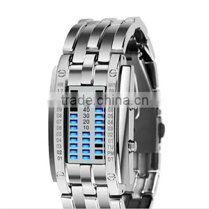 HOT Tungsten Steel Watches Men Binary LED Watch Sport Clock Outdoor Fashion Watch Calendar Luxury Digital Lovers Watch Pair thumbnail-4