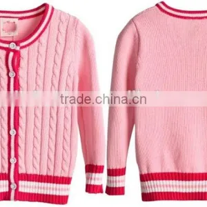 Wholesale Custom Handmade Child Children's Cable Knit Cardigan thumbnail-2