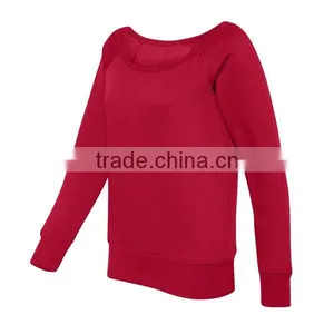 Women Plain Red Sweatshirt, Tri-blend Sweatshirt With Many Colors thumbnail-1