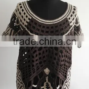 Fashion Ladies Short Sleeve Hand Crochet Pullover Sweater thumbnail-1