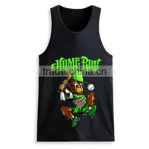 Cheap Printed Front 100 Cotton Wholesale Men Bodybuilding Custom Stringer Tank Top thumbnail-2