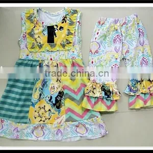 2016 Summer Fall Boutique Girl Easter Chevron Girl Outfit Giggle Moon Girl Remake Ruffles Clothing Set Summer Wear Cater Outfit thumbnail-1