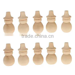 Plain Blank DIY Wooden Snowman Peg Dolls Wedding Party Cake Toppers Favour Craft Decoration thumbnail-1