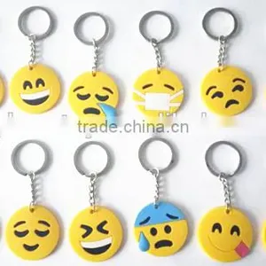 Popular Custom Emoji PVC Rubber Keychain Promotion Gift Souvenior Keyring thumbnail-1