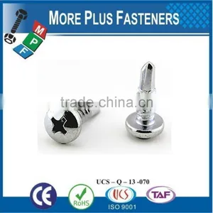 Made in Taiwan Self Tapping Self Drilling Screw With Raised Head Philips DIN 7504N Steel Case Hardened White Zinc Plated thumbnail-1