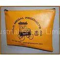 Customized Expanded Vinyl Zipper Bank Bags Orange 10.5
