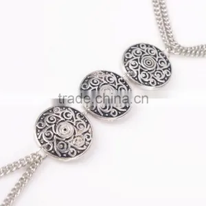 Silver Tone Carved Coin Beads ID Finger Chain Simple Anklet Foot Chain thumbnail-2