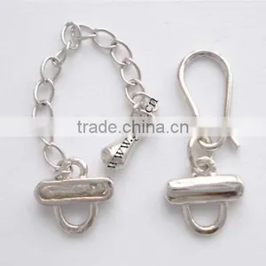 New Cheaper Price Sterling Silver Hook and Eye Clasp 925 Extender Chain & Single-strand thumbnail-1
