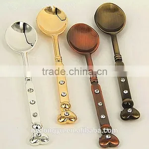 Electroplate Vintage Coffee Spoon Ice Crea Spoon/hy Zinc Alloy Creative Spoon and Fork /fancy Dessert Spoon Tableware thumbnail-1