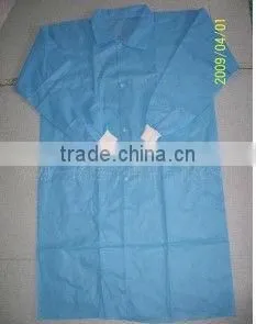 Disposable Blue Breathable Non-woven With Shirt Collar/knitted Cuff/buttons Lab Coat for Surgical Area thumbnail-1
