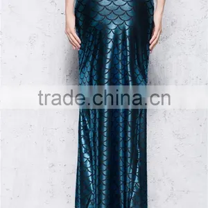 Ladies Sexy Maxi Long Shiny Mermaid Skirts Fish Scale Dress thumbnail-6