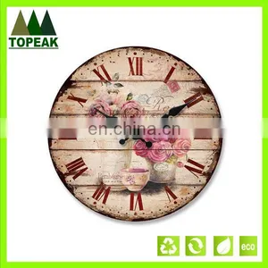 Promotional Cheap DIY Painting Wooden Wall Clock,Round Simple Design Antique Decorative Wall Clock thumbnail-1