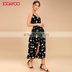 Latest Split Woman Summer Dress Side Slit Floral Print Casual Dress thumbnail-2