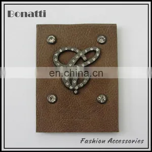 Rhinestone Leather Labels Custom Matel Leather Label for Jeans thumbnail-1