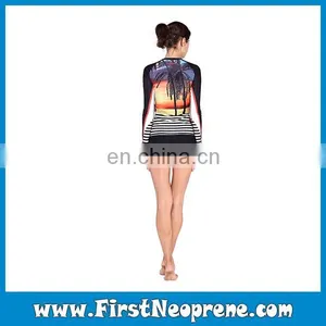 Beach View Print Stylish Sun Clothing Ladies Rashguard thumbnail-2