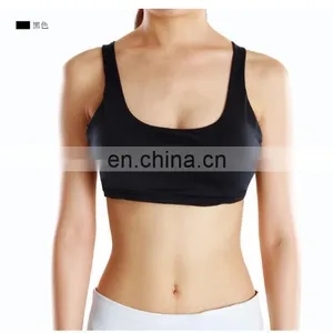 Wholesale Ladies Running Yoga Sport Bras Active Strappy Cross Back Sports Bra#S150040B thumbnail-4