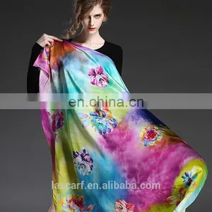 Digital Printing New Women's Fashion Lady Silk Scarf Shawl thumbnail-4