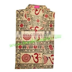 Half Sleeve Short Yoga Kurta in Cotton, Size : Chest 110 x Height 69 x Sleeve 25 Centimeters. thumbnail-2