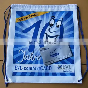 Cheap Custom Promotional Sport Pack Recycled Polyester Carry Drawstring Bag Polyester thumbnail-2
