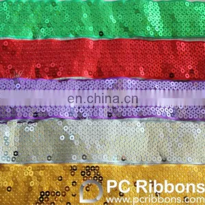 Red Fabric Trim Embroidery Gold Sequin Ribbon thumbnail-3