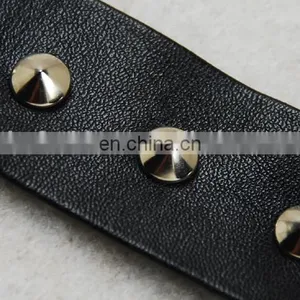 Fashion Punk Style pu Leather Beaded Rivet Lace Trim thumbnail-4