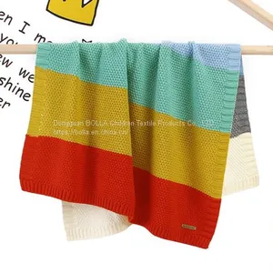 New Hot Selling Knitted Cotton Blanket a Good Partner for Baby Sleeping Soft and Light Baby Blanket Outdoor Windproof Blanket thumbnail-5