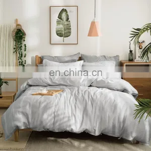 Fashion Comfortable Super King Anti-Wrinkle Cotton Linen Blended Super King Quilt Duvet Cover Set thumbnail-1